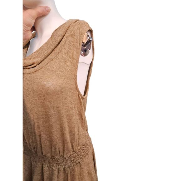 Soft Surroundings NEW TAGS Tan Kerry Cowel Neck Dress Large - Picture 7 of 12